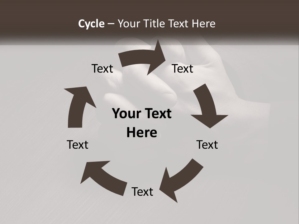 Two Hands Holding Each Other Over A Table PowerPoint Template