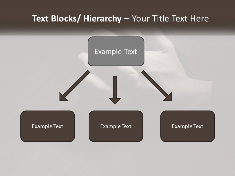 Two Hands Holding Each Other Over A Table PowerPoint Template