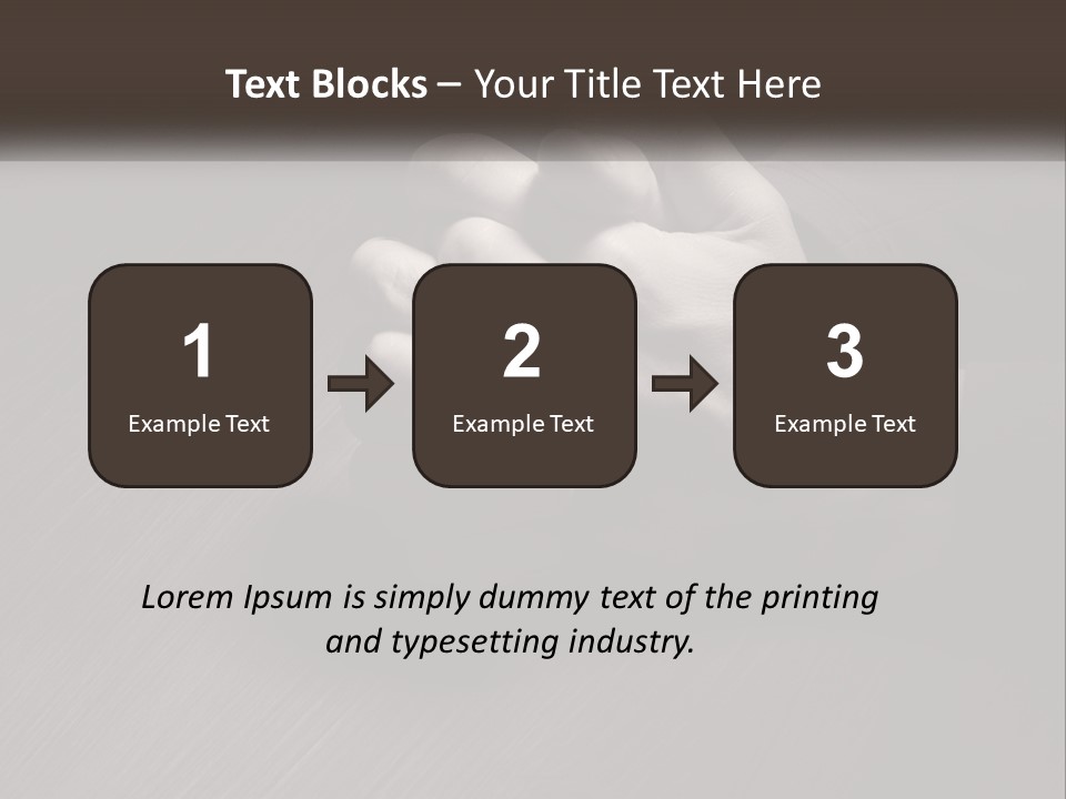 Two Hands Holding Each Other Over A Table PowerPoint Template