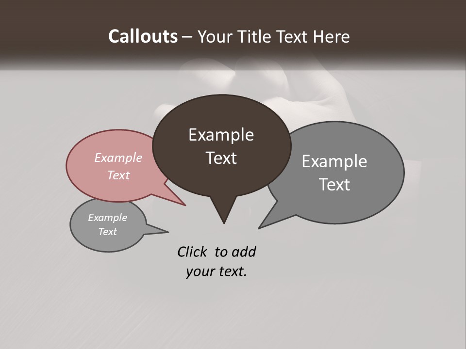 Two Hands Holding Each Other Over A Table PowerPoint Template