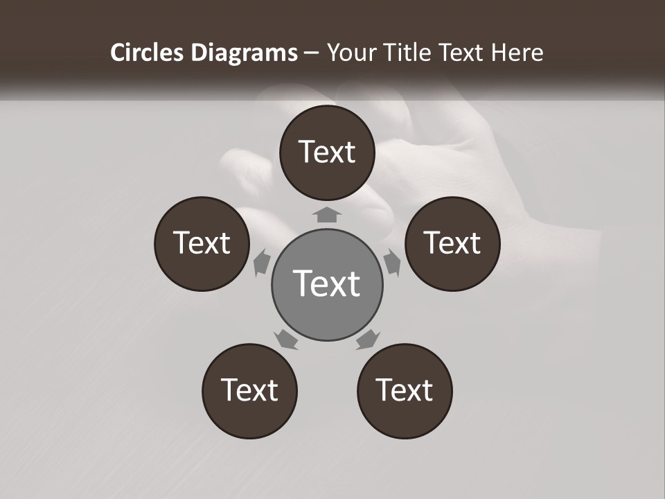 Two Hands Holding Each Other Over A Table PowerPoint Template