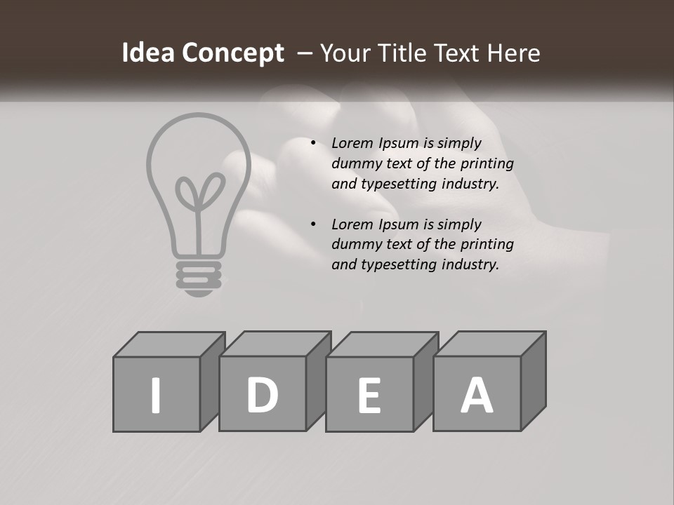 Two Hands Holding Each Other Over A Table PowerPoint Template