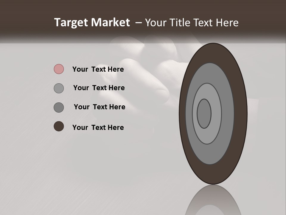 Two Hands Holding Each Other Over A Table PowerPoint Template