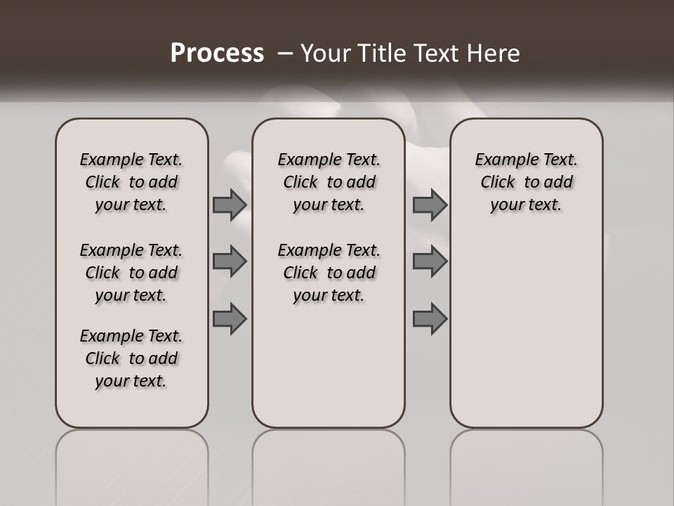 Two Hands Holding Each Other Over A Table PowerPoint Template