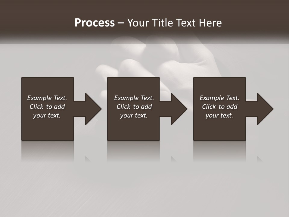 Two Hands Holding Each Other Over A Table PowerPoint Template