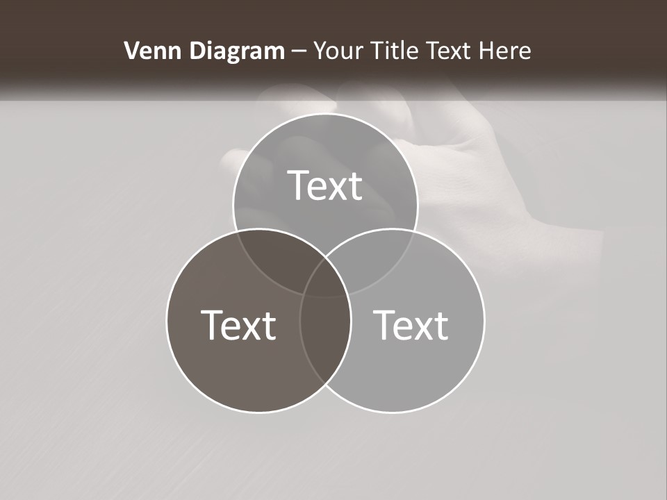Two Hands Holding Each Other Over A Table PowerPoint Template