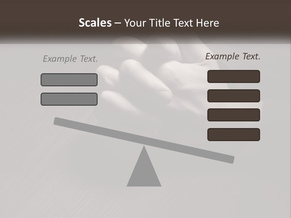 Two Hands Holding Each Other Over A Table PowerPoint Template