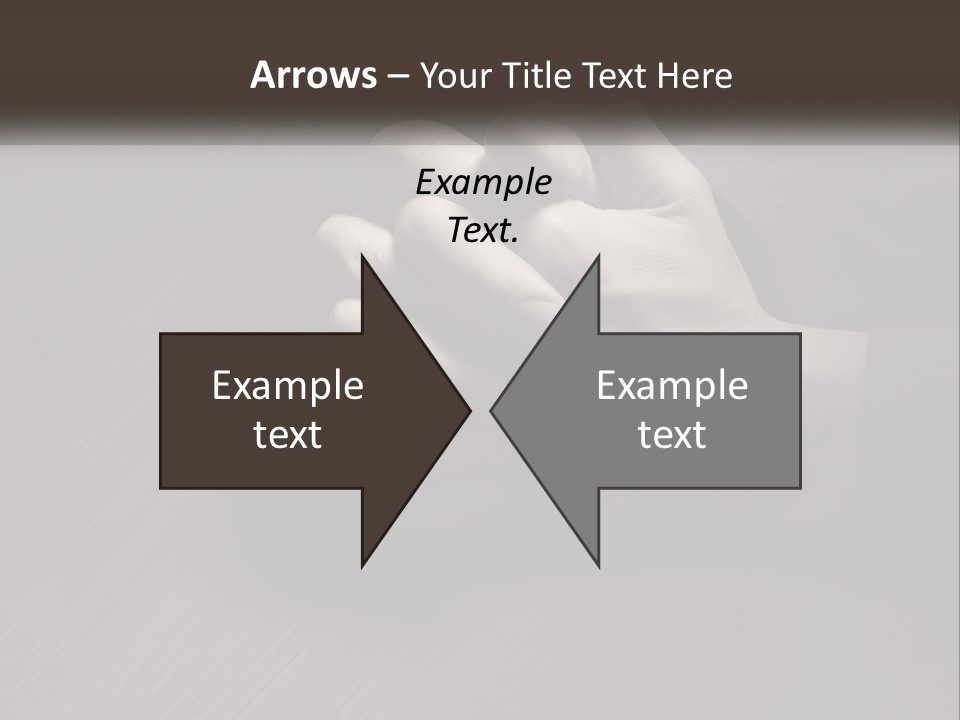 Two Hands Holding Each Other Over A Table PowerPoint Template