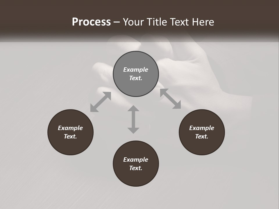 Two Hands Holding Each Other Over A Table PowerPoint Template