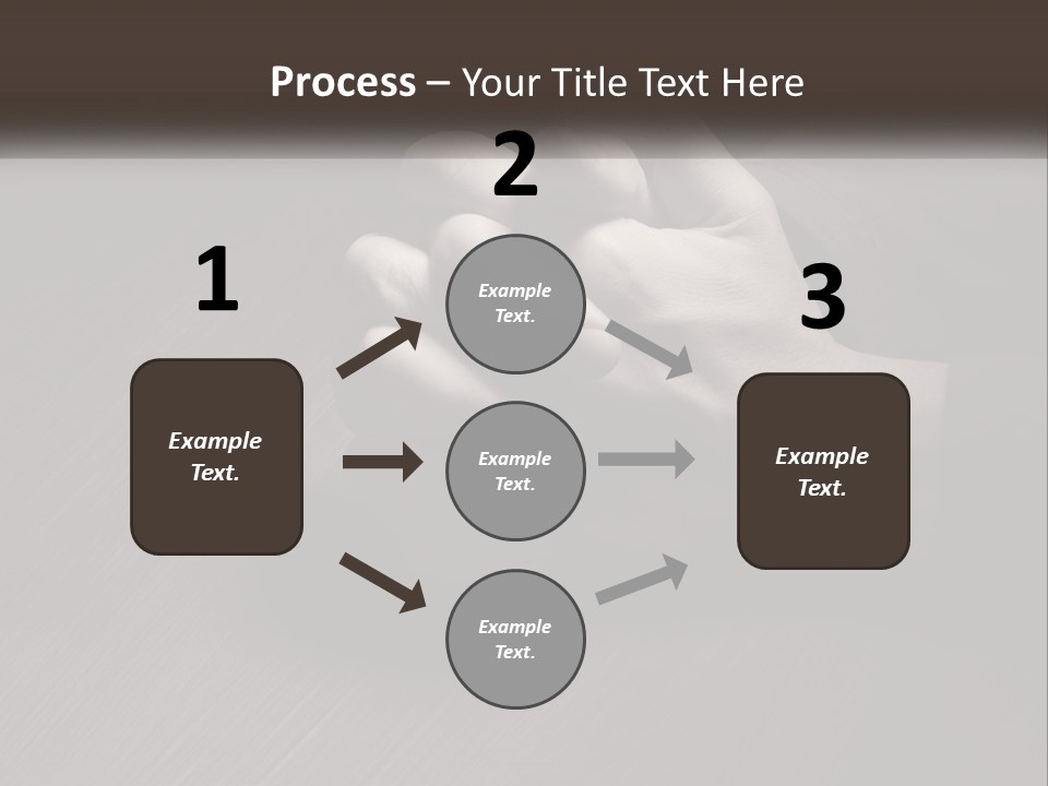 Two Hands Holding Each Other Over A Table PowerPoint Template