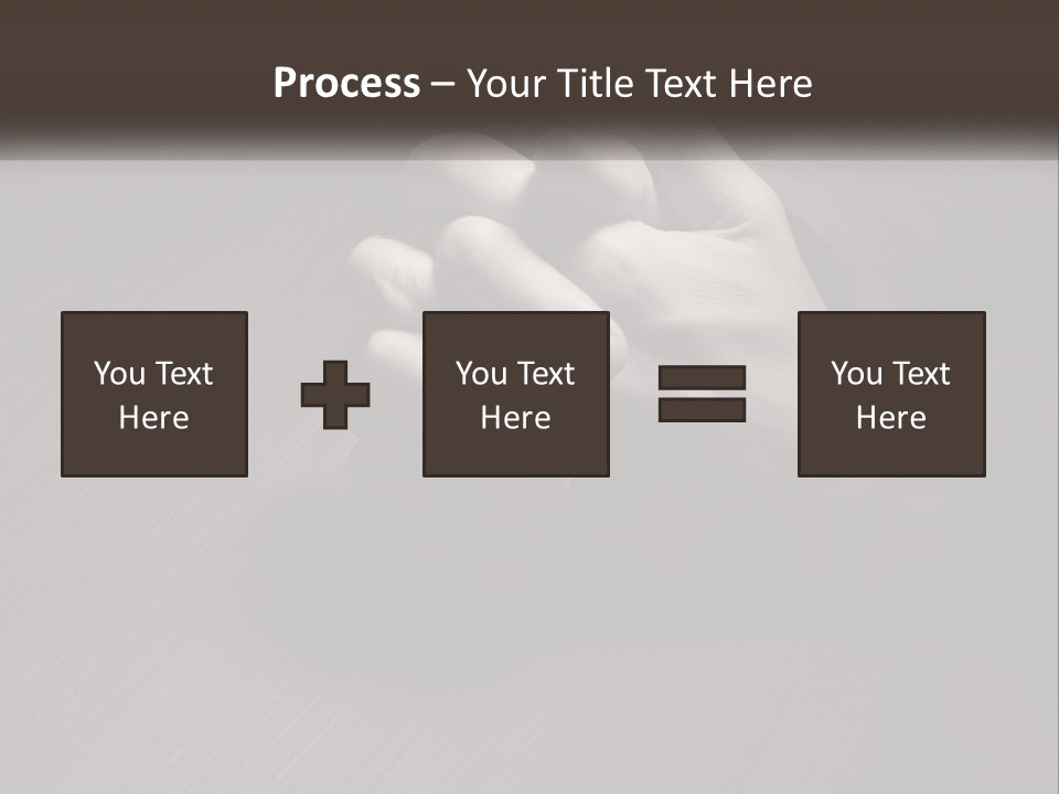 Two Hands Holding Each Other Over A Table PowerPoint Template