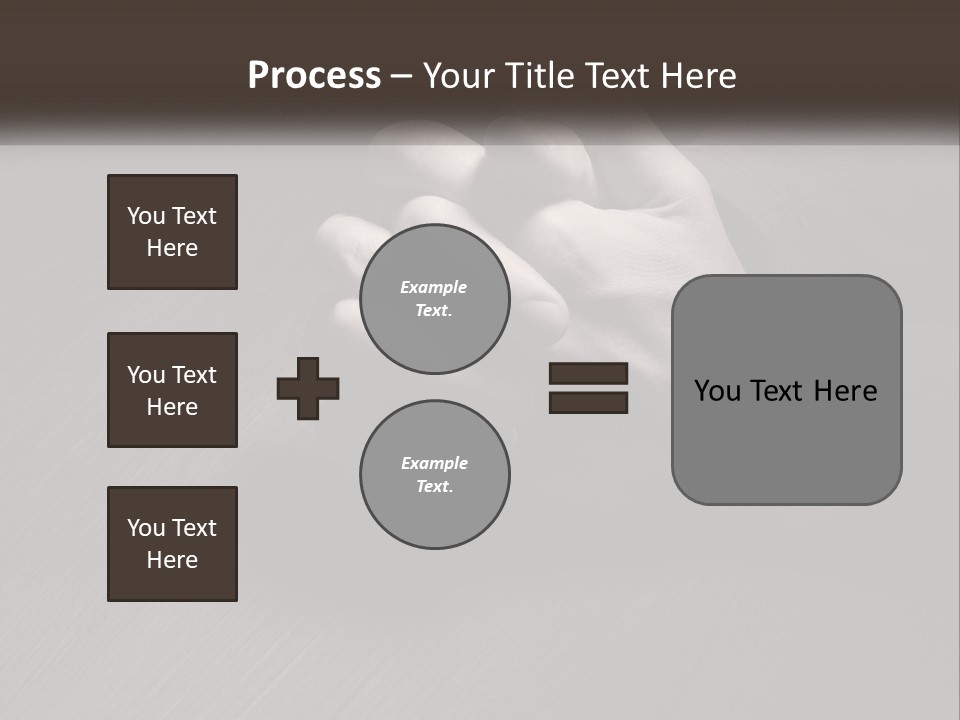 Two Hands Holding Each Other Over A Table PowerPoint Template