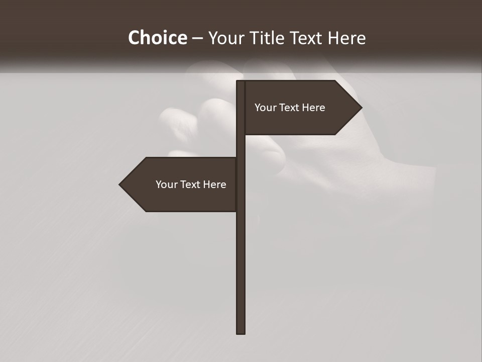 Two Hands Holding Each Other Over A Table PowerPoint Template