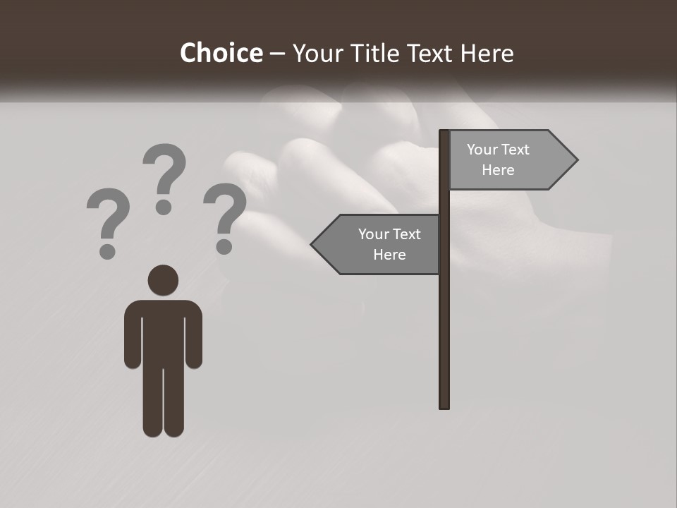 Two Hands Holding Each Other Over A Table PowerPoint Template
