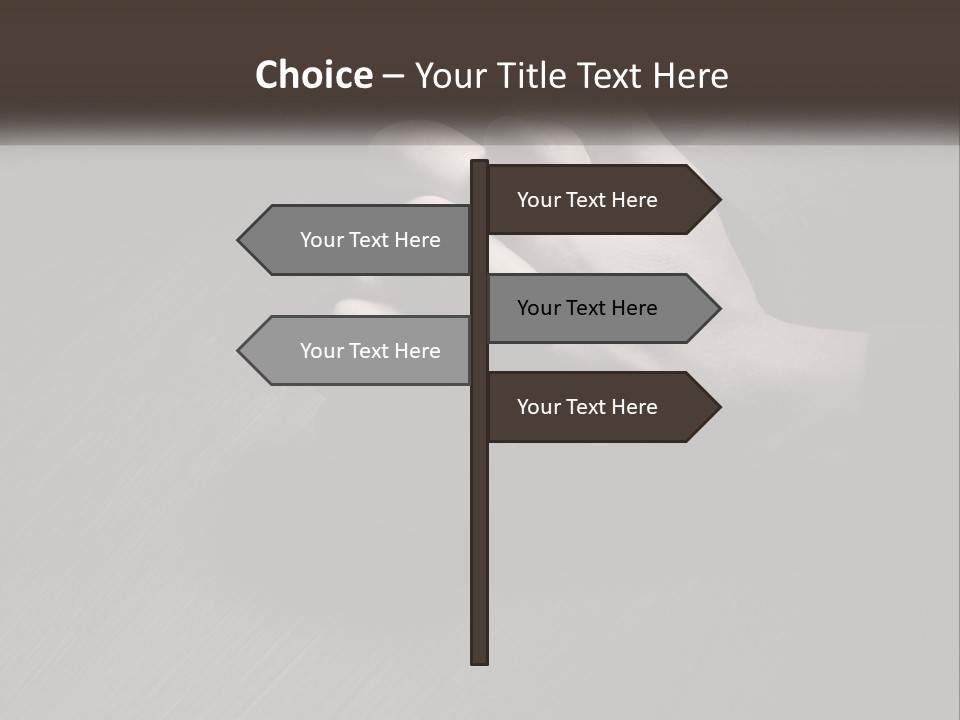 Two Hands Holding Each Other Over A Table PowerPoint Template