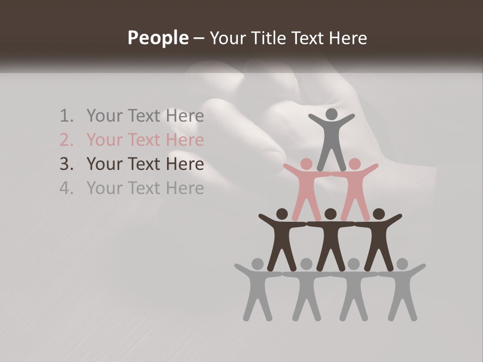 Two Hands Holding Each Other Over A Table PowerPoint Template