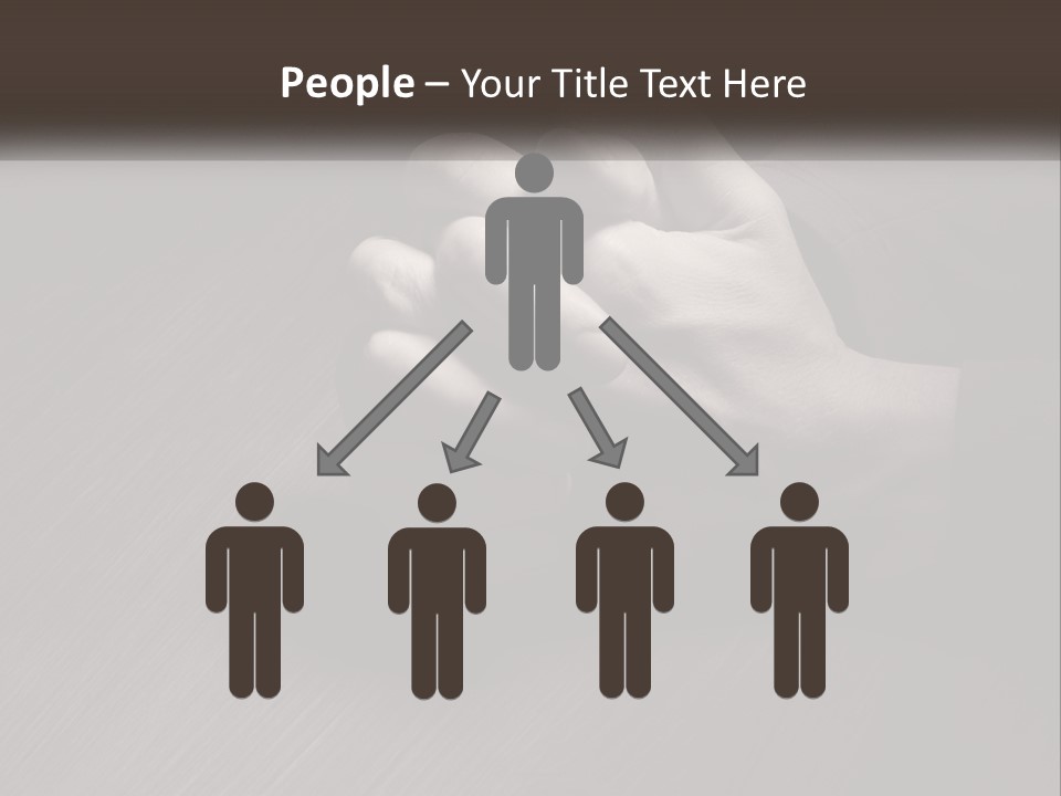 Two Hands Holding Each Other Over A Table PowerPoint Template