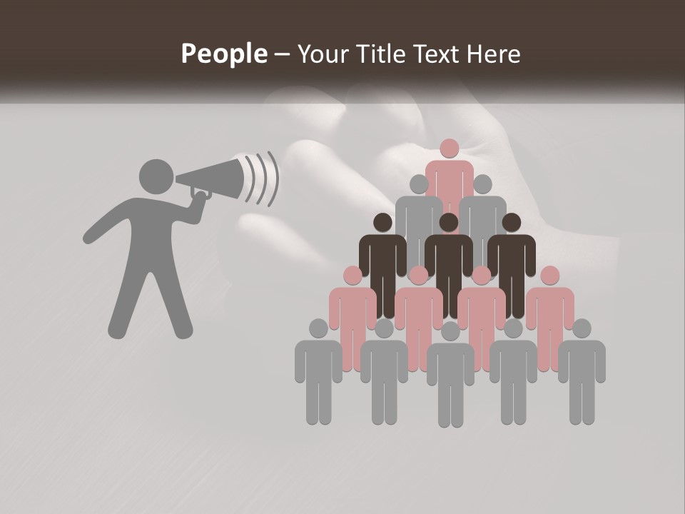 Two Hands Holding Each Other Over A Table PowerPoint Template