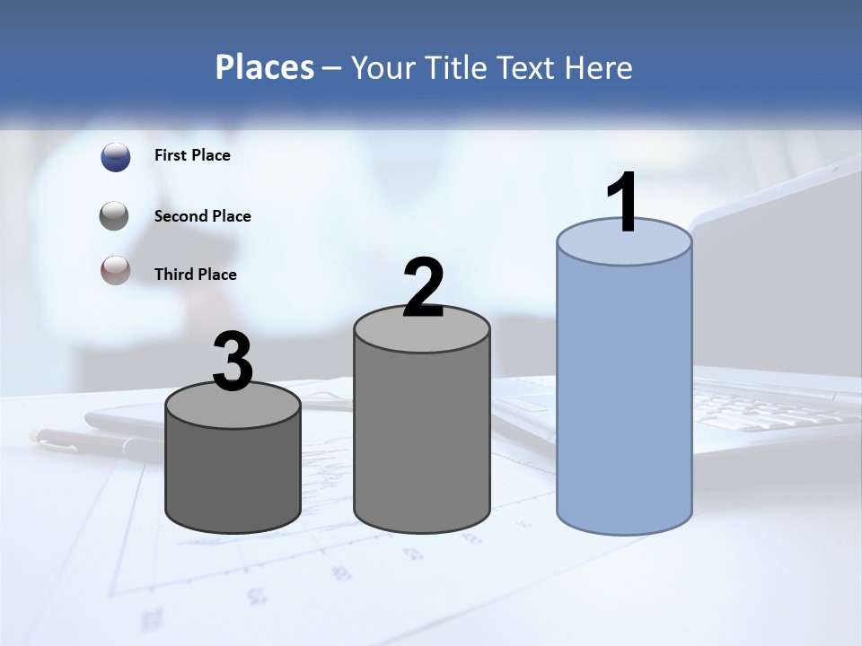 A Laptop Computer Sitting On Top Of A Table PowerPoint Template