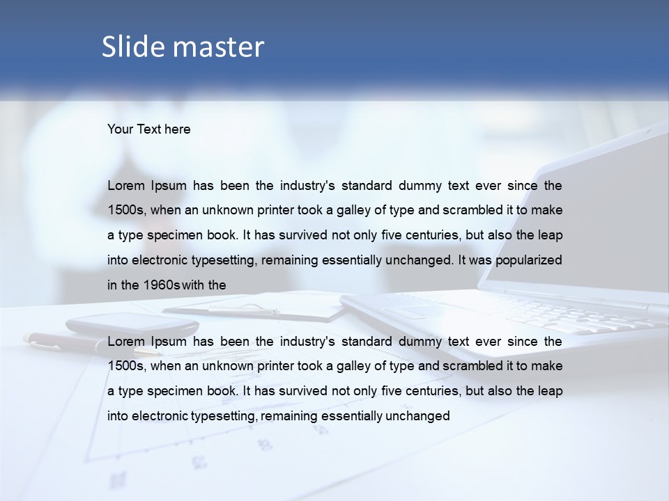 A Laptop Computer Sitting On Top Of A Table PowerPoint Template