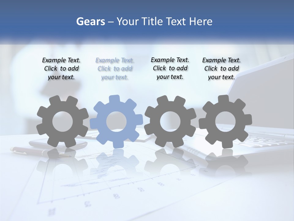 A Laptop Computer Sitting On Top Of A Table PowerPoint Template