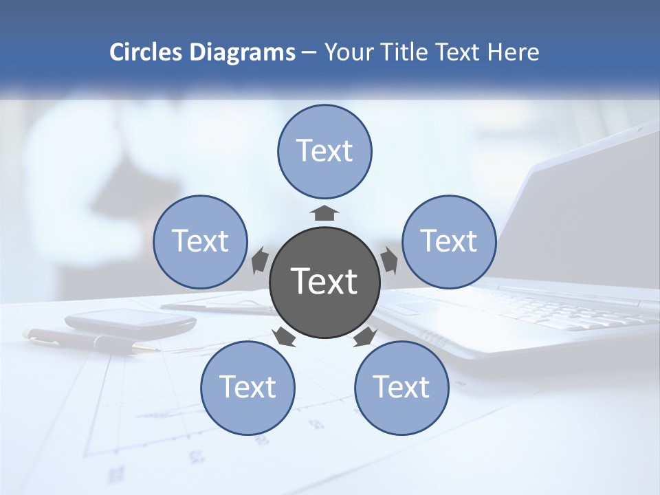A Laptop Computer Sitting On Top Of A Table PowerPoint Template