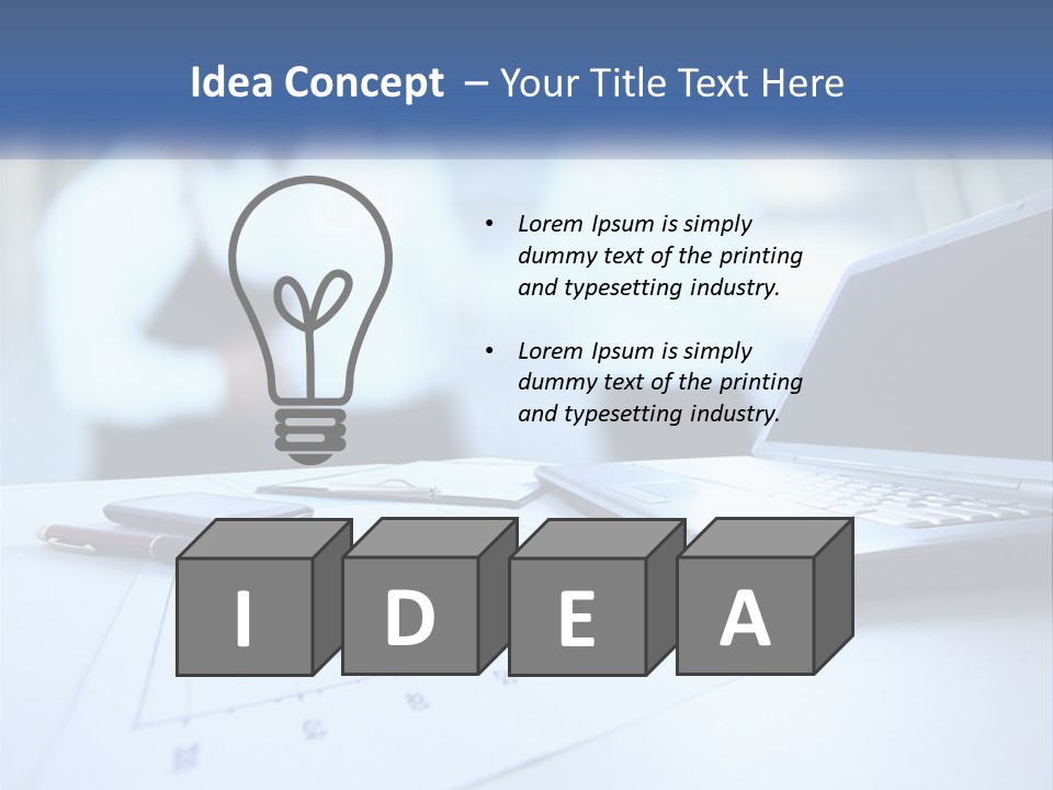 A Laptop Computer Sitting On Top Of A Table PowerPoint Template