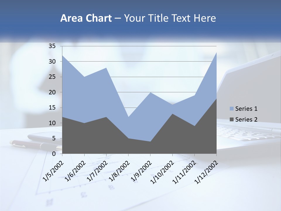 A Laptop Computer Sitting On Top Of A Table PowerPoint Template