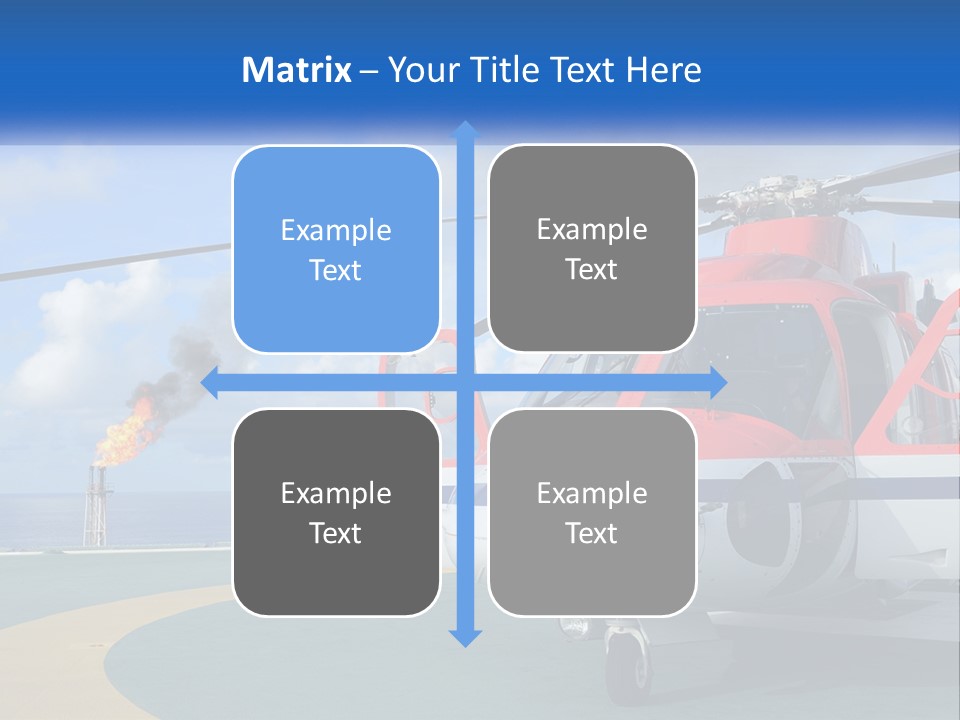 A Red And White Helicopter On A Runway PowerPoint Template