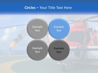 A Red And White Helicopter On A Runway PowerPoint Template