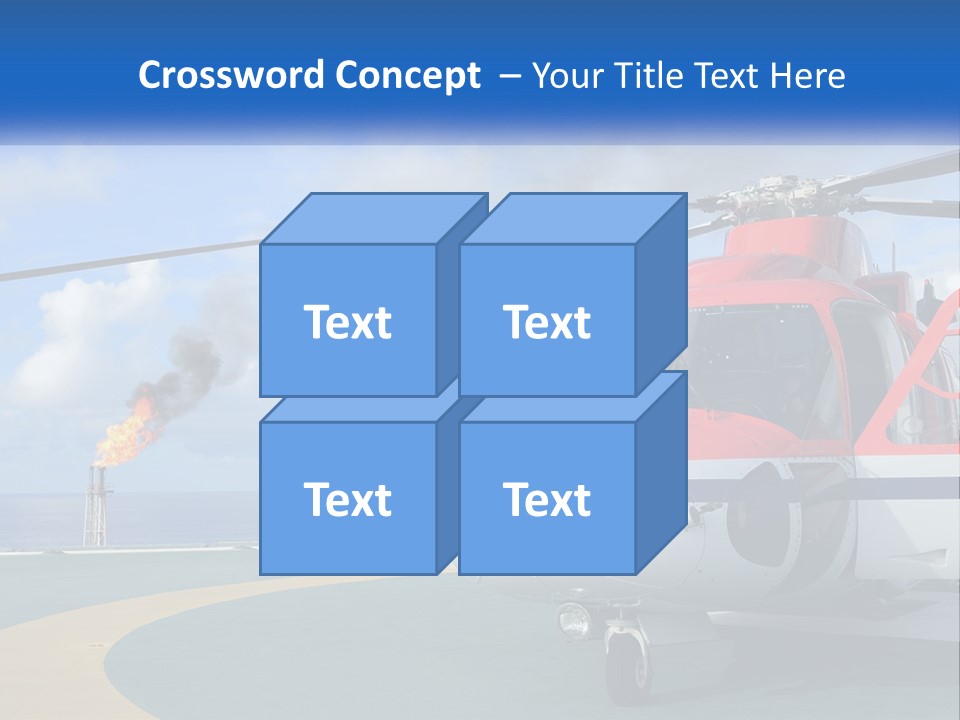 A Red And White Helicopter On A Runway PowerPoint Template