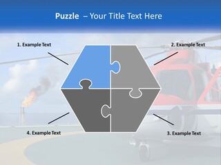 A Red And White Helicopter On A Runway PowerPoint Template