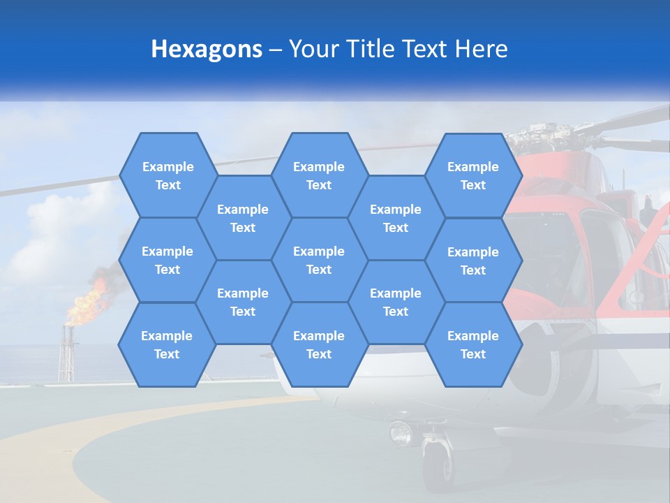 A Red And White Helicopter On A Runway PowerPoint Template