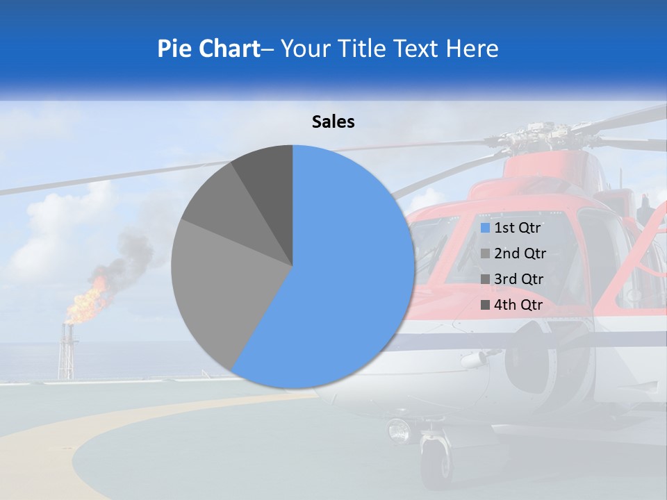 A Red And White Helicopter On A Runway PowerPoint Template
