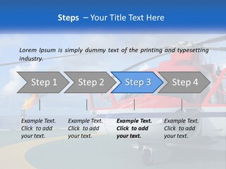 A Red And White Helicopter On A Runway PowerPoint Template