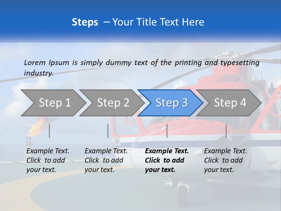 A Red And White Helicopter On A Runway PowerPoint Template