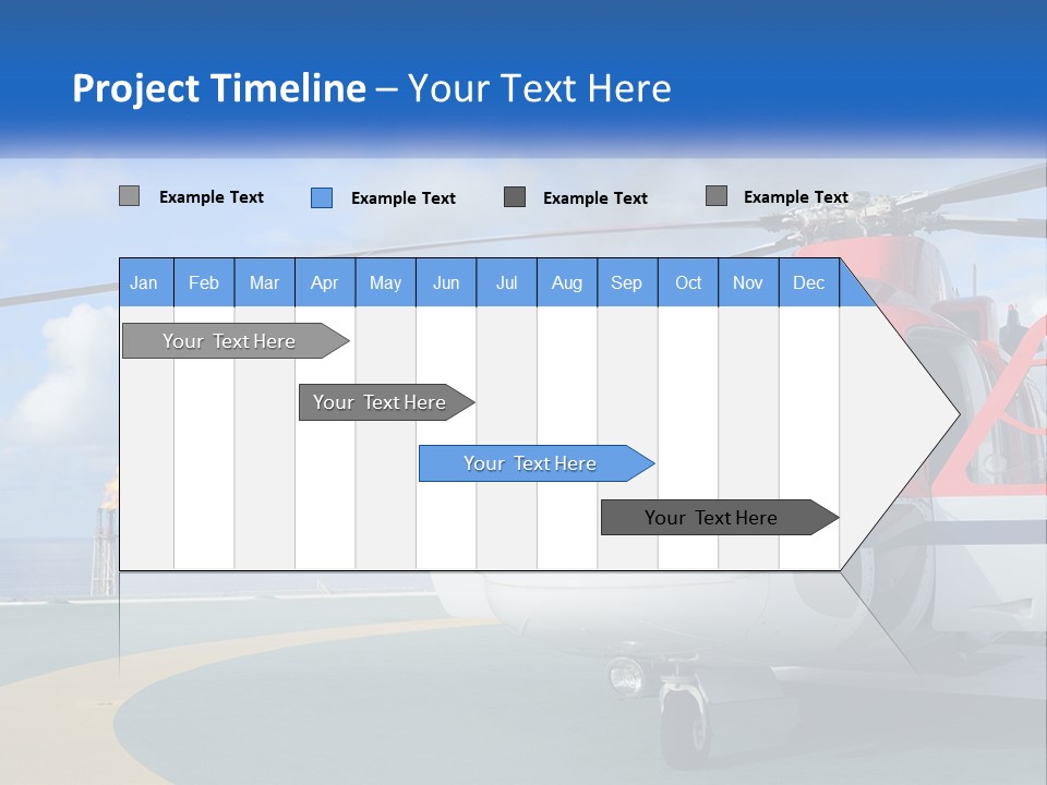 A Red And White Helicopter On A Runway PowerPoint Template
