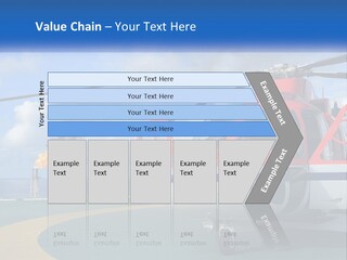 A Red And White Helicopter On A Runway PowerPoint Template