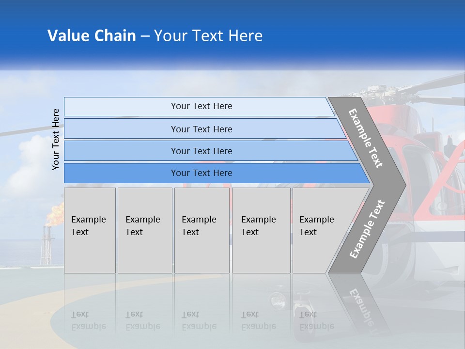 A Red And White Helicopter On A Runway PowerPoint Template