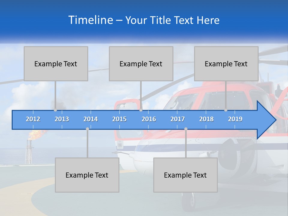 A Red And White Helicopter On A Runway PowerPoint Template