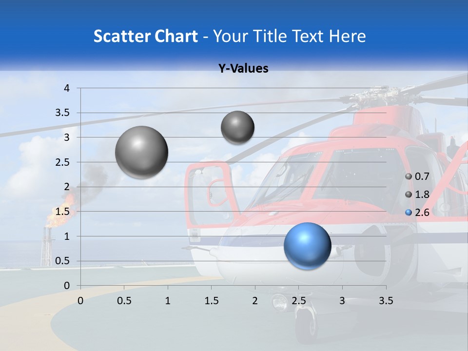 A Red And White Helicopter On A Runway PowerPoint Template