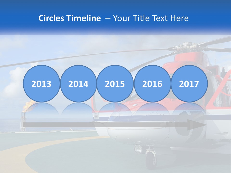 A Red And White Helicopter On A Runway PowerPoint Template