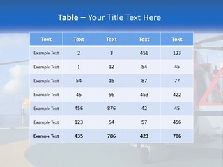 A Red And White Helicopter On A Runway PowerPoint Template