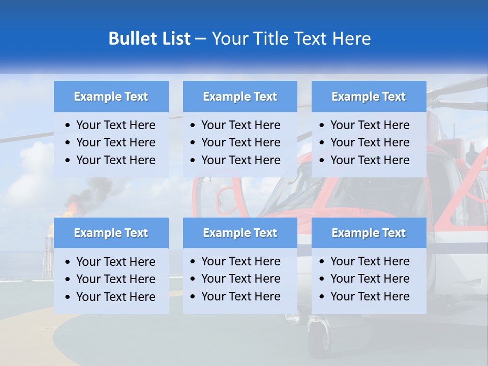 A Red And White Helicopter On A Runway PowerPoint Template