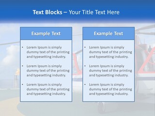 A Red And White Helicopter On A Runway PowerPoint Template