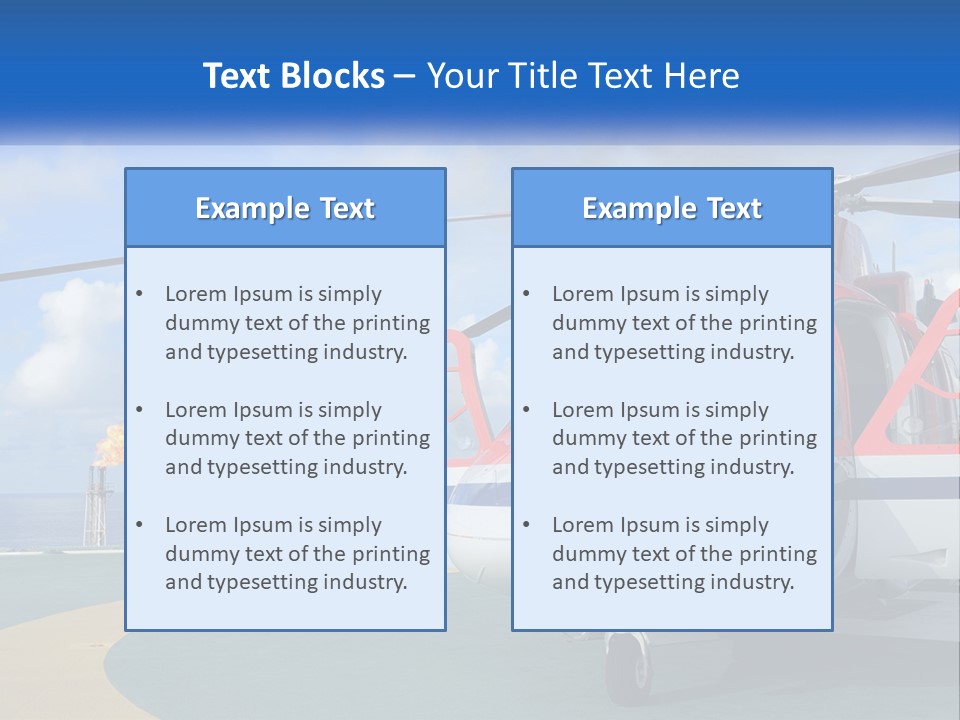 A Red And White Helicopter On A Runway PowerPoint Template