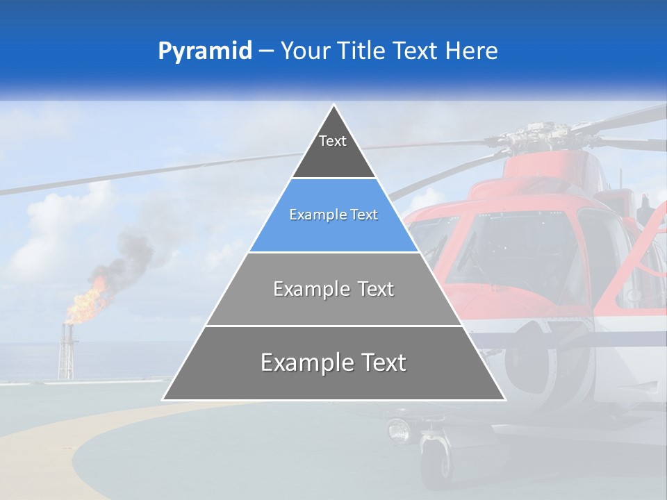 A Red And White Helicopter On A Runway PowerPoint Template