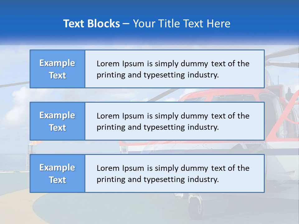 A Red And White Helicopter On A Runway PowerPoint Template