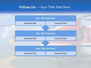 A Red And White Helicopter On A Runway PowerPoint Template