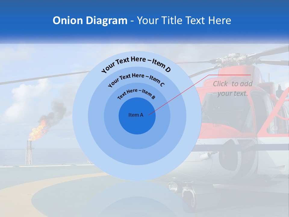 A Red And White Helicopter On A Runway PowerPoint Template